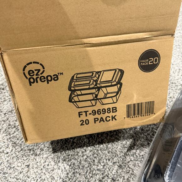 20 Pack 32oz, Compartment Meal Prep Containers w Lids, Microwave Dishwasher Safe - Picture 3 of 6